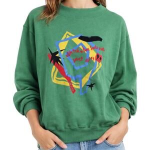 Vintage Swatch Sweatshirt "A Stitch in Time Saves Nine" 80s Boat Green XXL